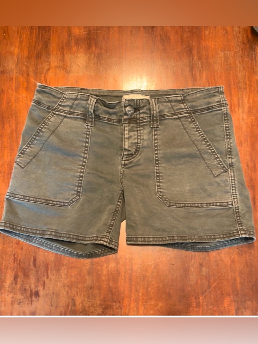 Free People Washed Olive Utility Cargo Shorts